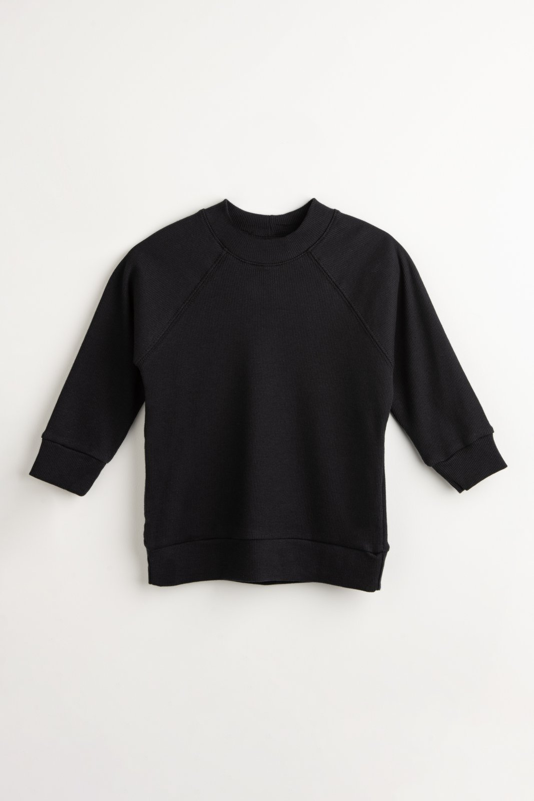 Infantil - Blusão Raglan Gola Alta Unissex Oversized Canelado Preto Zebra&Friends