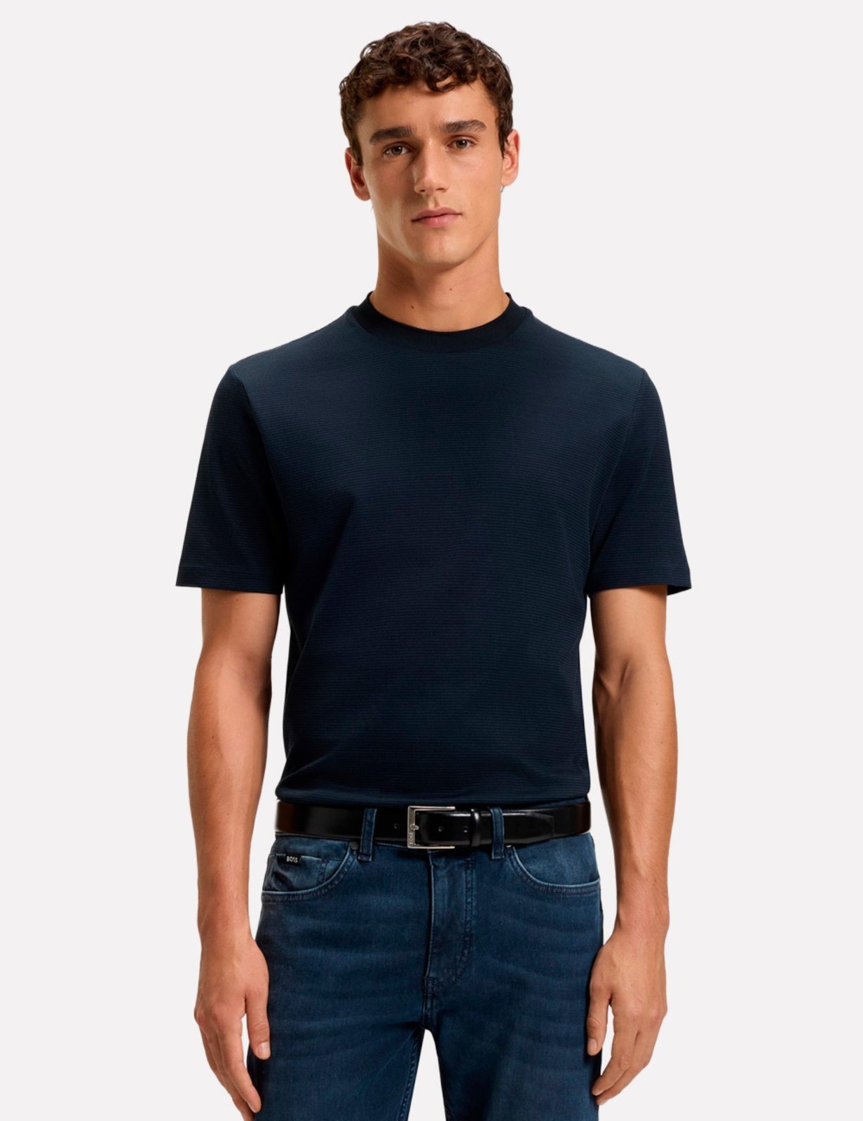 Camiseta Hugo Boss Masculina Regular H-Thompson 432 Azul Marinho