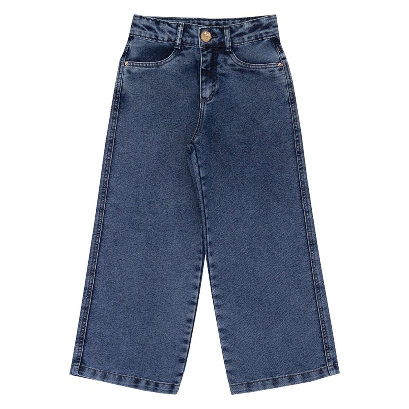Infantil - Calça Juvenil Look Jeans Wide Leg Jeans