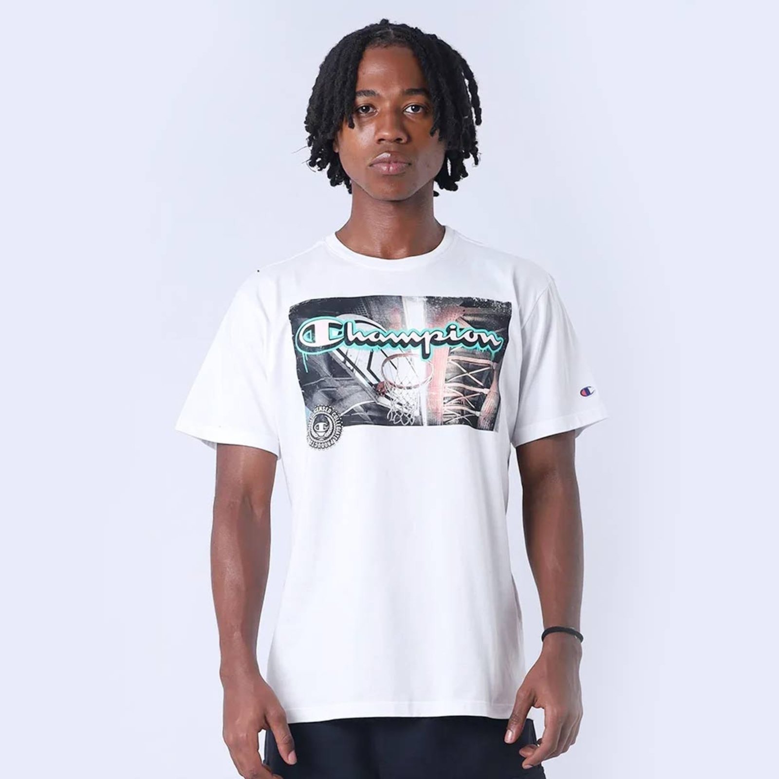 Camiseta Champion Basket Bridge Off White