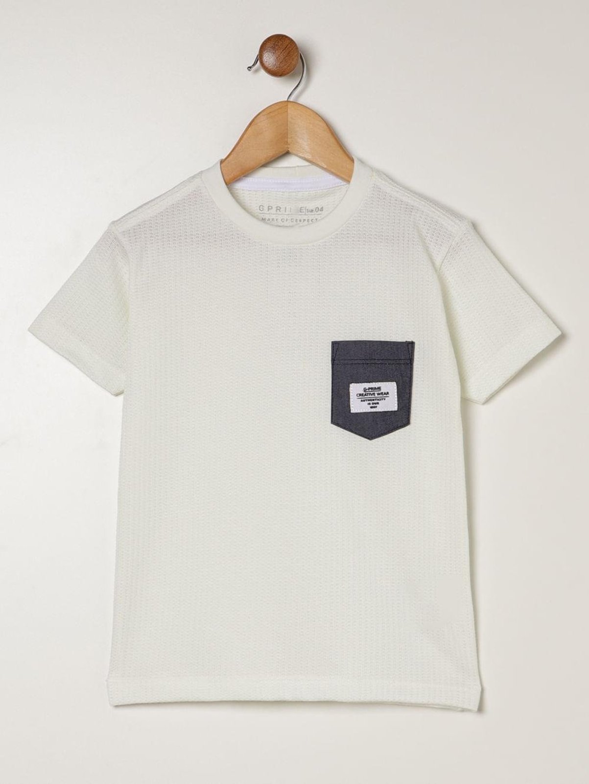 Infantil - Camiseta Manga Curta Para Menino- OFF WHITE
