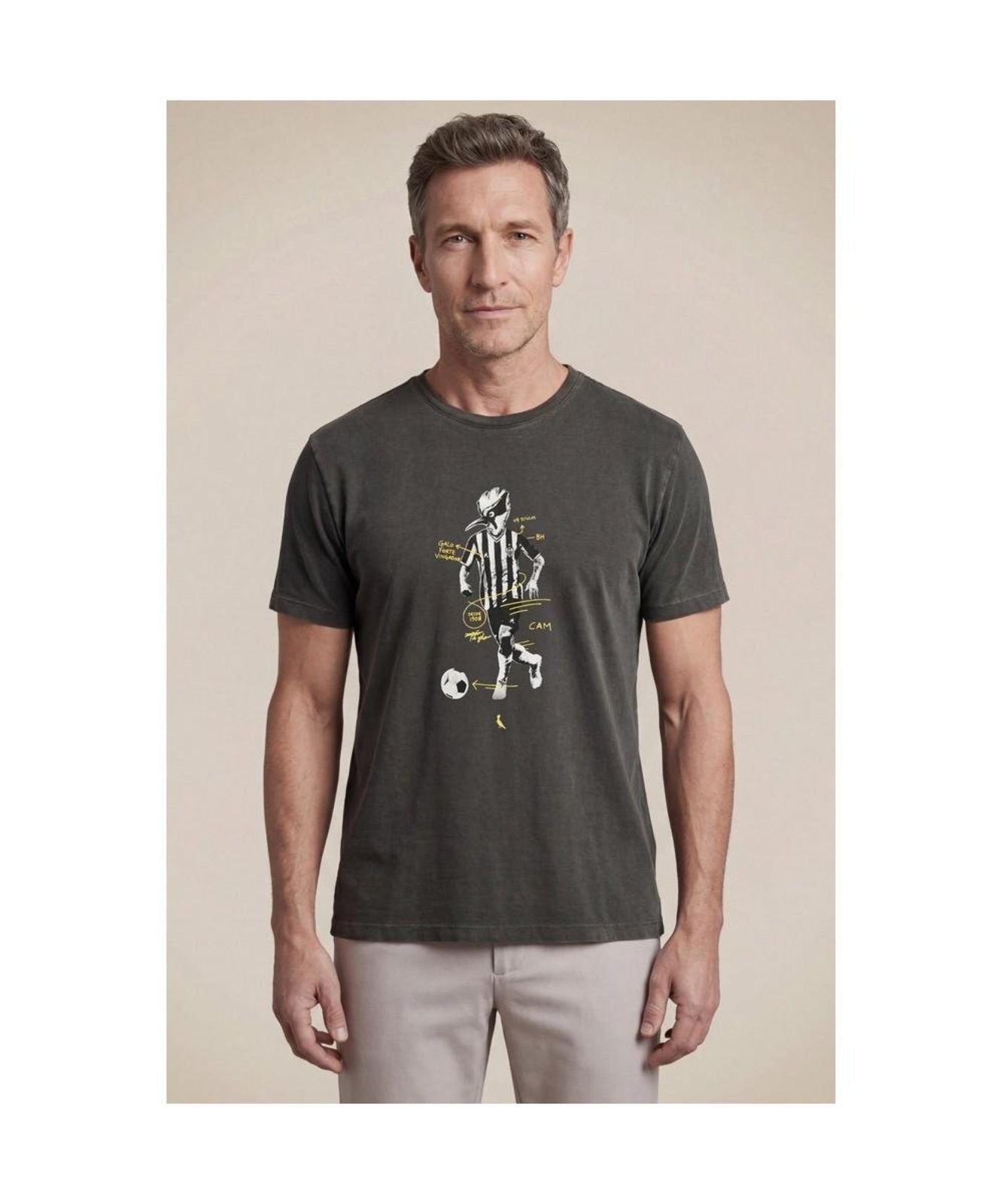 Camiseta Estampada Pica Pau Jogador Galo Reserva