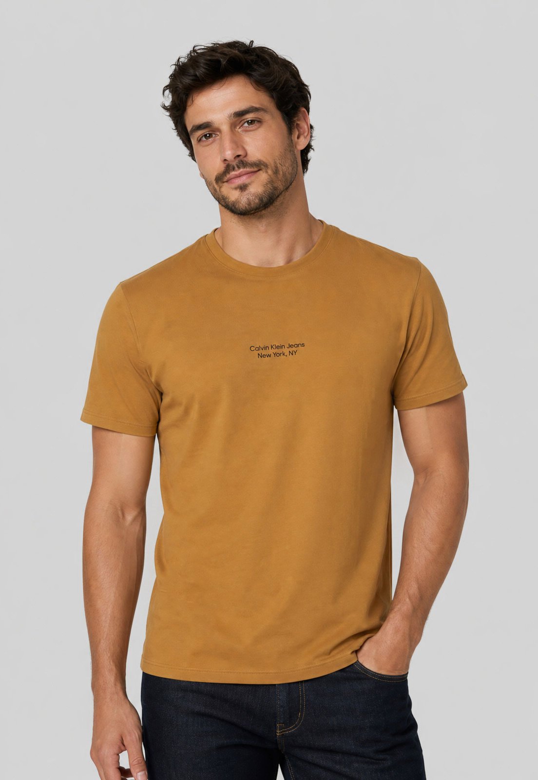 Camiseta Masculina Calvin Klein Jeans NY Amarela