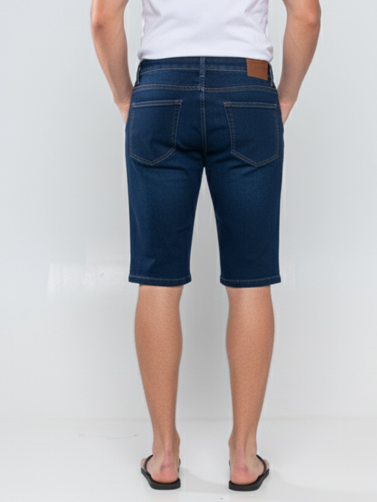 Vista 3 Bermuda Masculina Kovali Escura Confortável para o Dia a Dia KOVALI FASHION STORE azul/jeans KOVALI FASHION STORE azul/jeans
