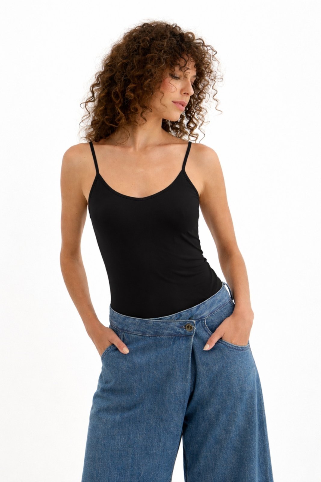 Vista 2 Blusa De Alças Finas Underwear Lez a Lez preto Lez a Lez preto