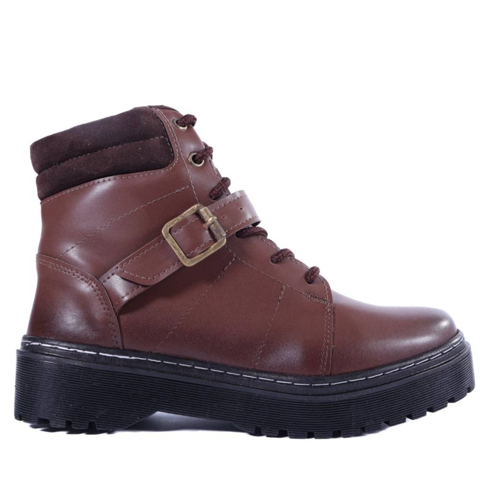 Coturno Feminino Zariff com Fivela 7015 Brown Cafe Incolor