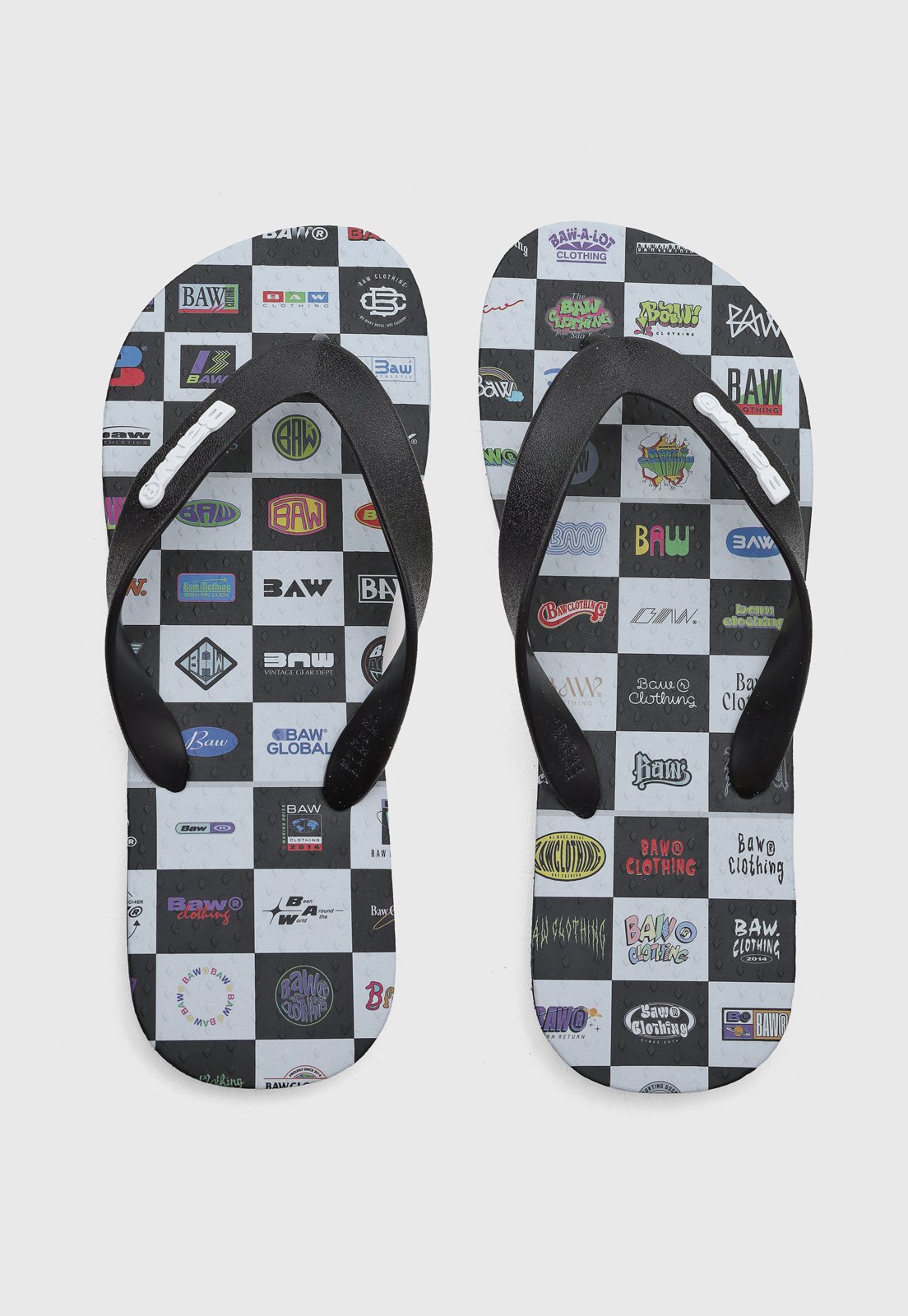 Chinelo Masculino BAW Logo Xadrez Preto