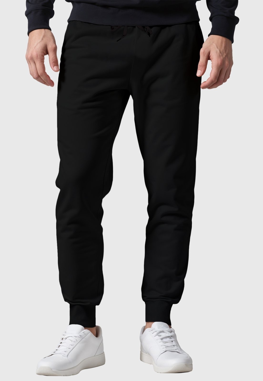 Vista 2 Calça Moletom Slim Masculina com Bolso Traseiro Conforto e Estilo cinza cinza