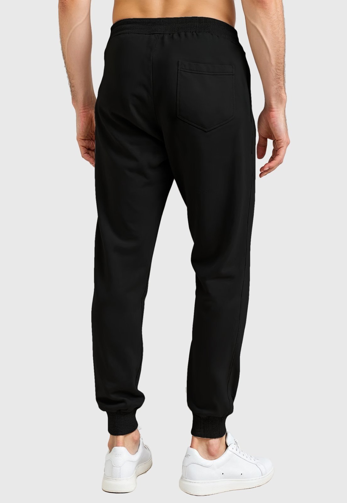 Vista 3 Calça Moletom Slim Masculina com Bolso Traseiro Conforto e Estilo cinza cinza