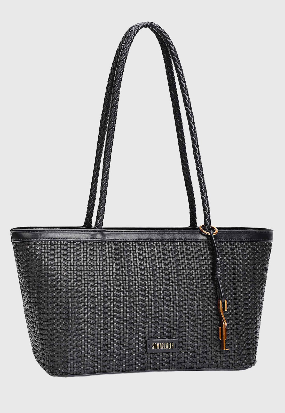 Bolsa Feminina Santa Lolla Trançada Preta