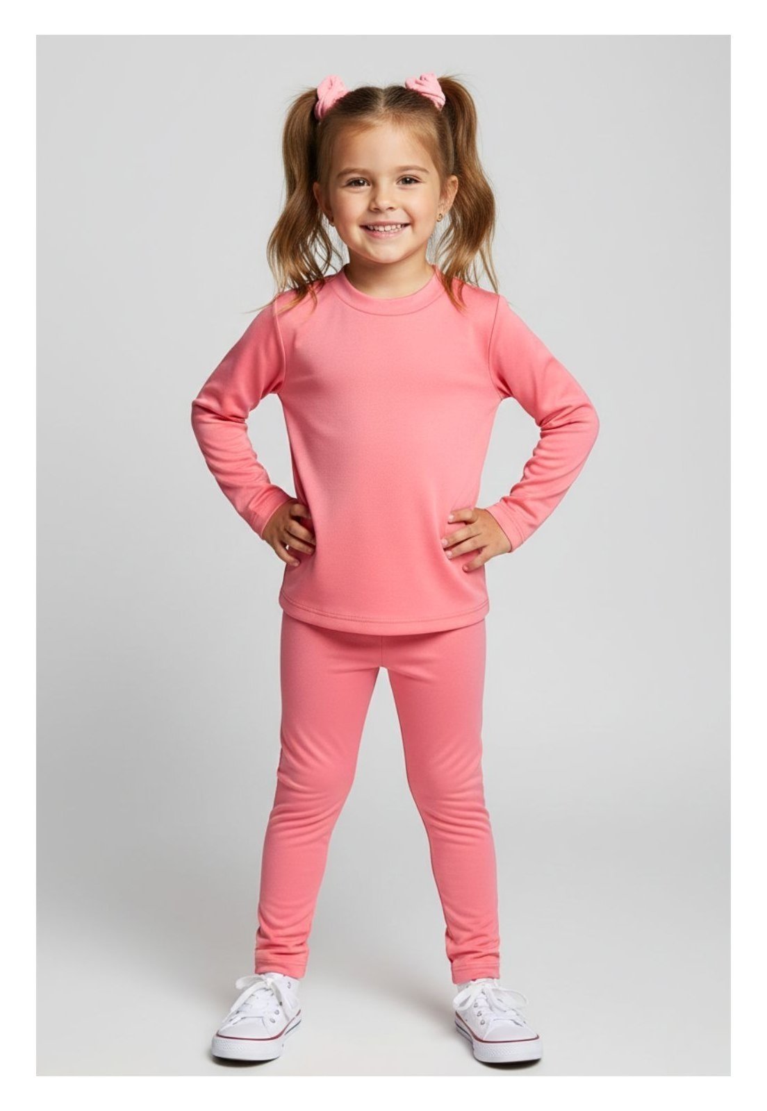 Infantil - Conjunto Bem Vestir Feminino Térmico Rosa