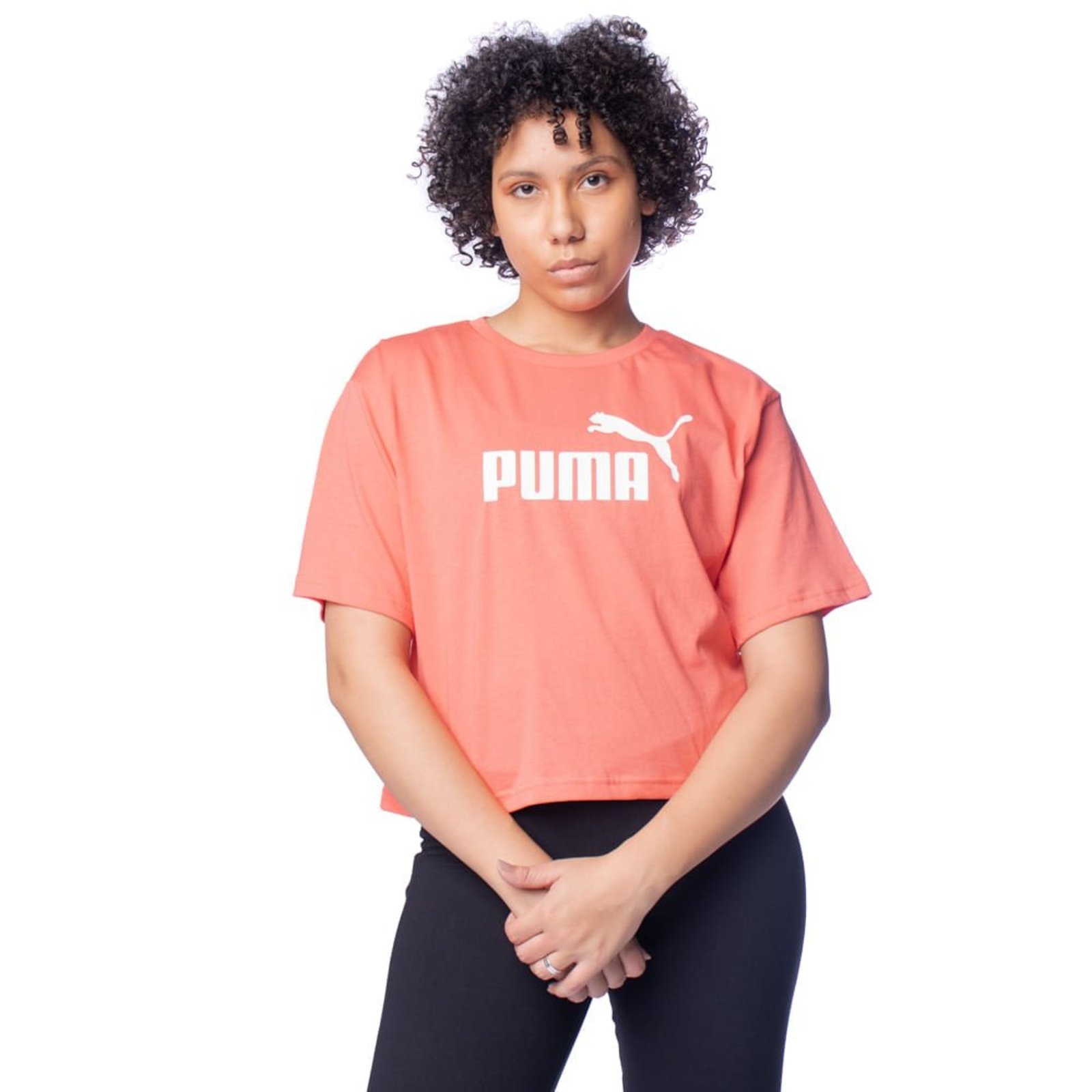 Camiseta Feminina Puma Cropped Salmão