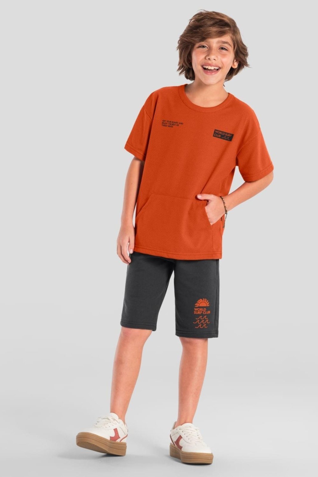 Infantil - Conjunto menino oversized tropical Brandili