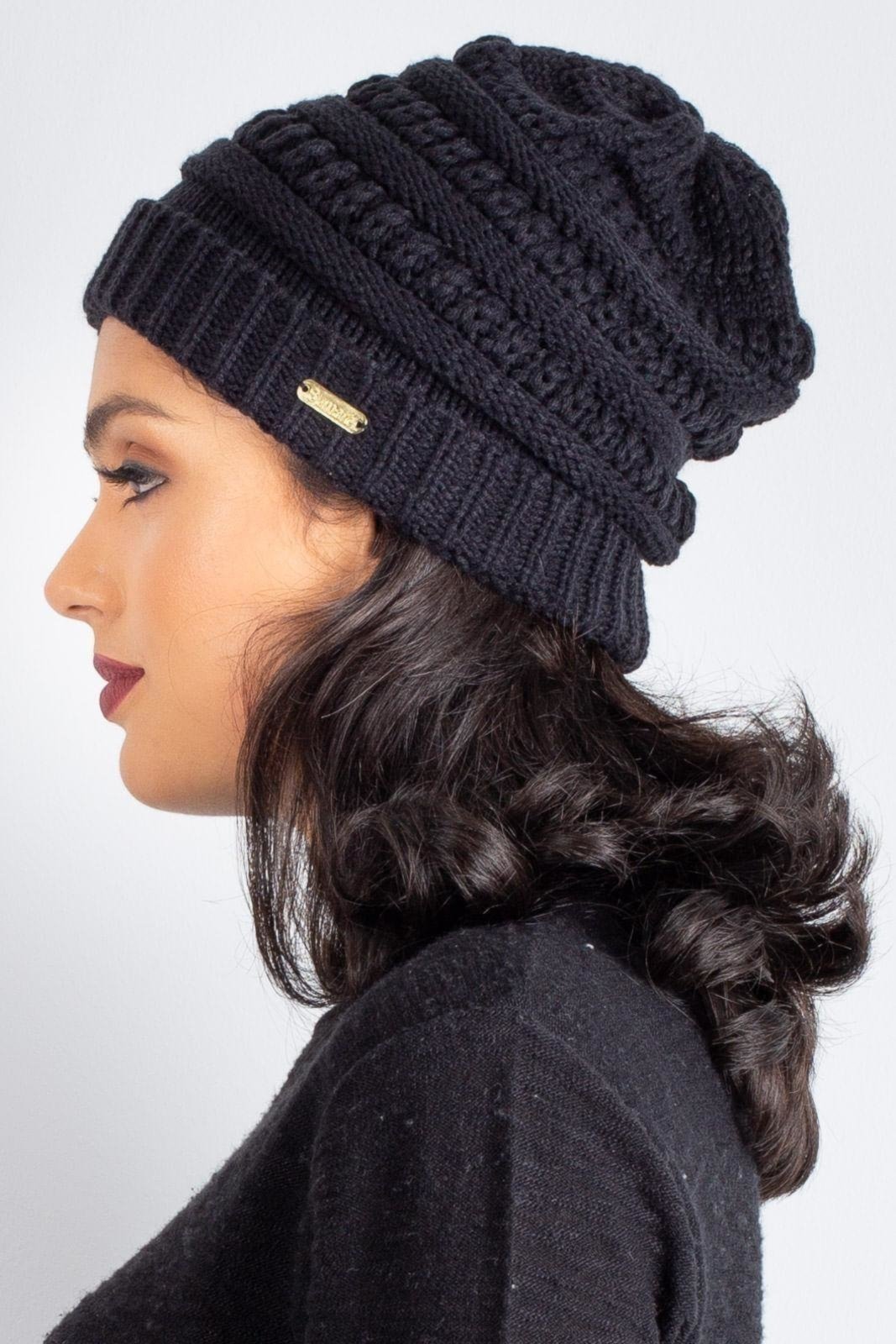 Gorro Enluaze Feminino De Malha Tricô 60018 – Preto