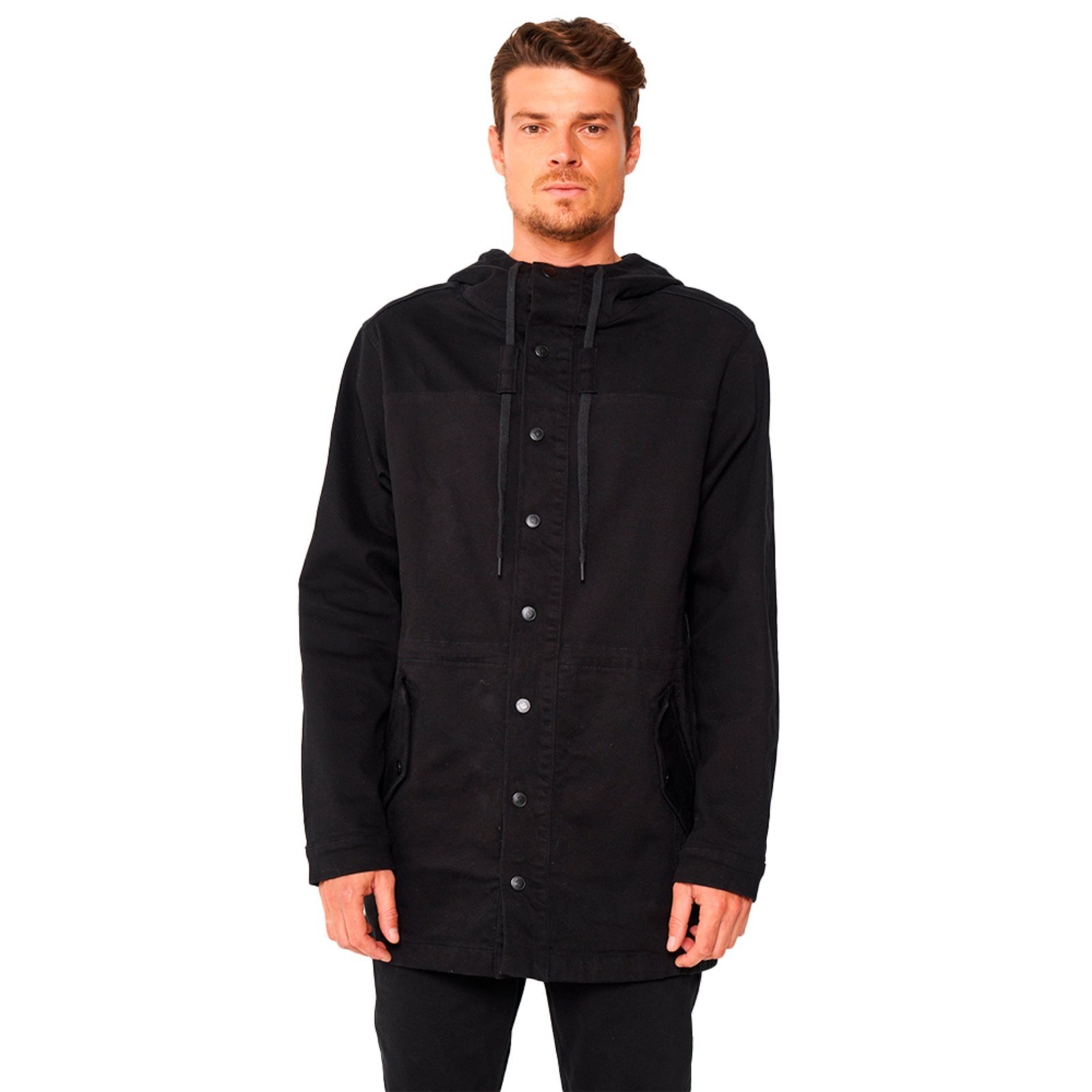 Parka Sarja Colcci Com Capuz Ou24 Preto Masculino