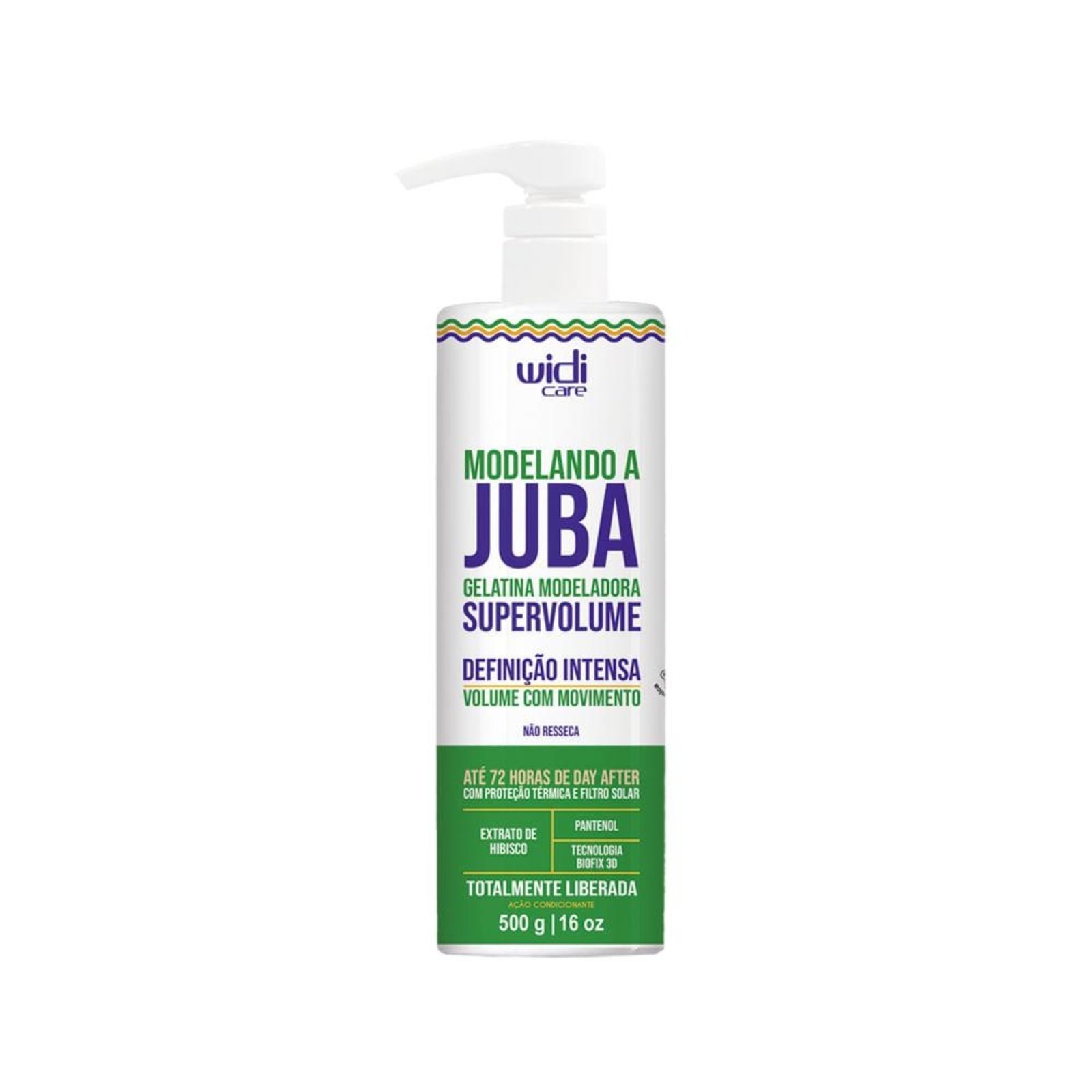Vista 2 Widi Care Juba Modelando A Juba Gelatina Super Volume 500g incolor Widi care incolor
