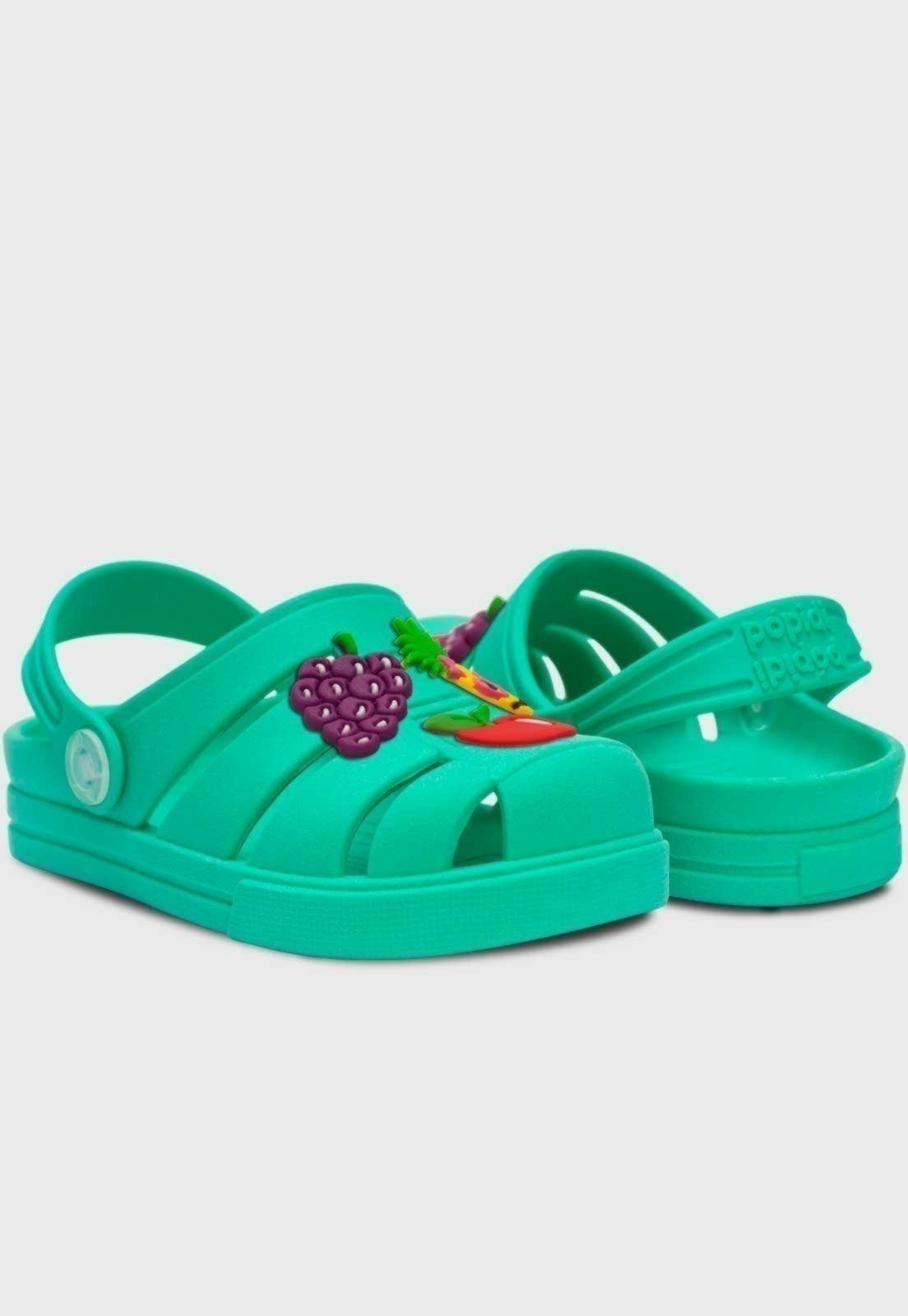 Vista 3 Infantil - Sandalia Babuche Popidi Frutas azul Pópidí azul