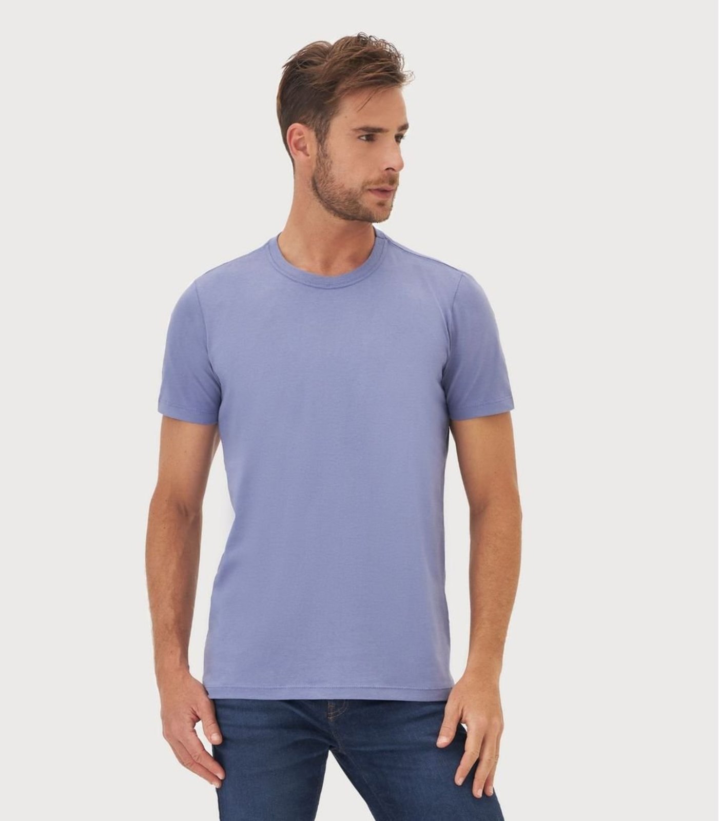 Camiseta Meia Malha Básica Masculina KO Azul