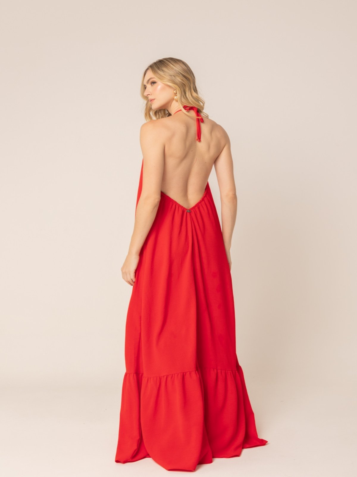Vista 3 Vestido Larissa VIC BRAND vermelho VIC BRAND vermelho