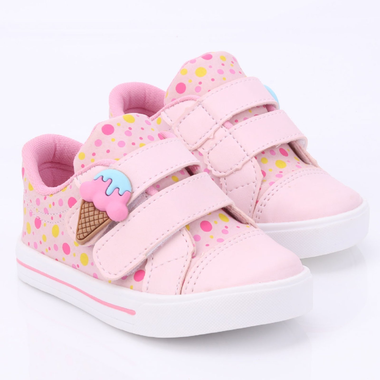 Infantil – Tênis Feminino Calce Fácil Confortável Sorvetinho FanClub – Rosa