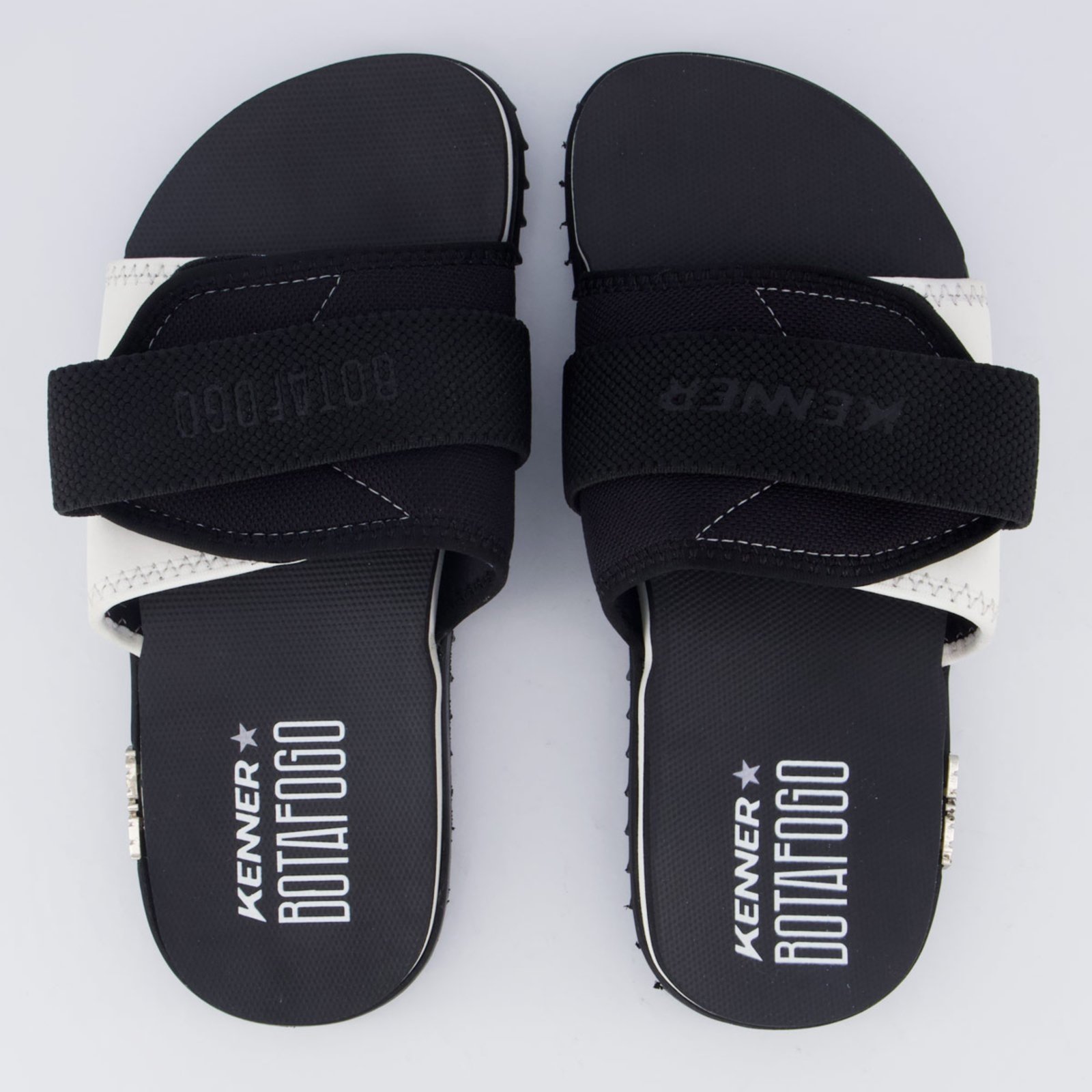 Chinelo Kenner Botafogo Kivah Slide Preto e Branco