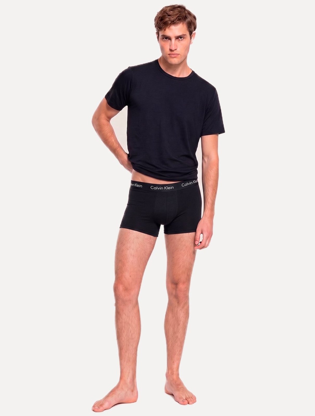 Cuecas Calvin Klein Low Rise Trunk Mescla Preta Branca Pack 4UN