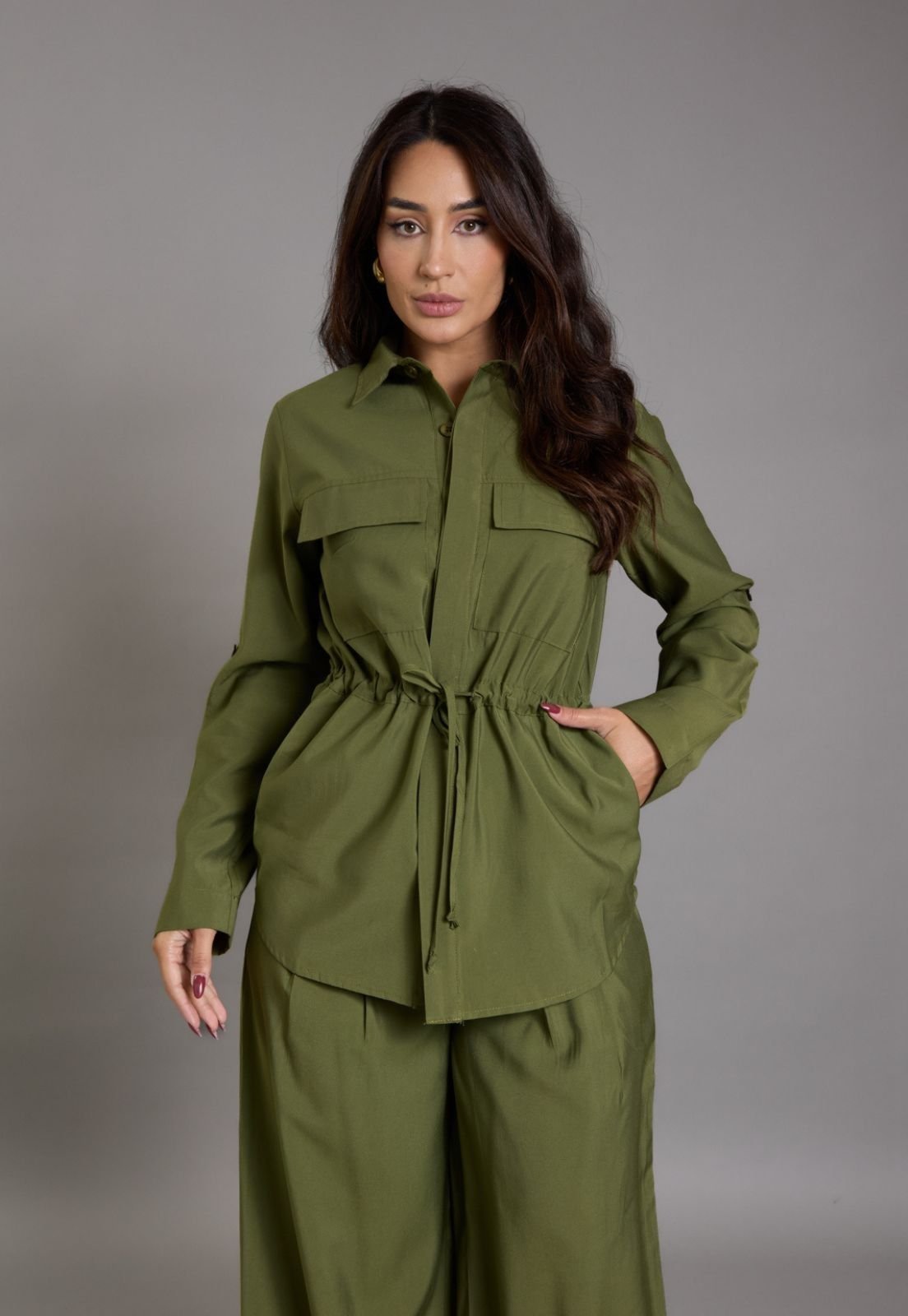 Jaqueta Parka Feminina em Viscose com Bolsos Lemier Collection