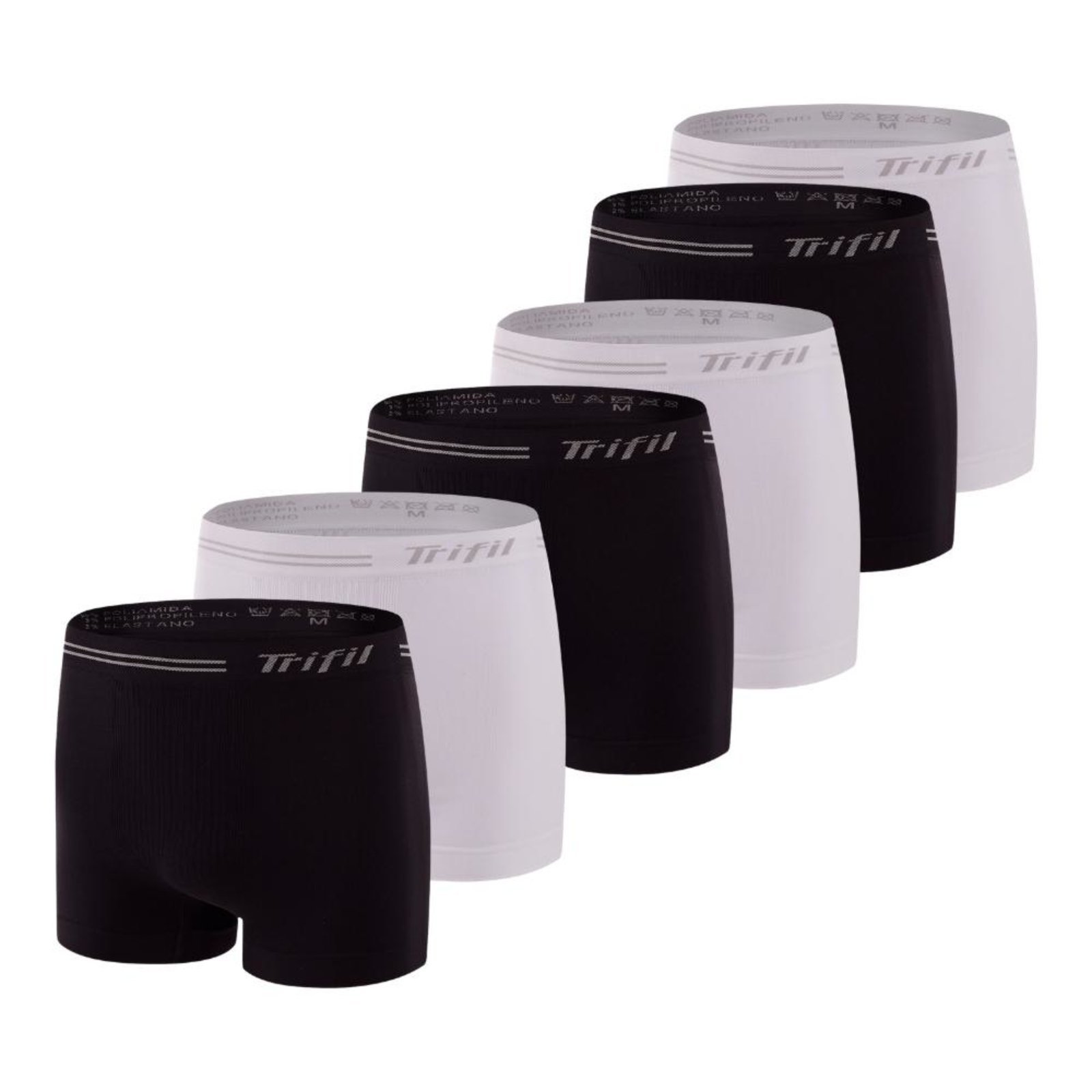 Kit Com 6 Cuecas Box Masculino Trifil Sem Costura Microfibra