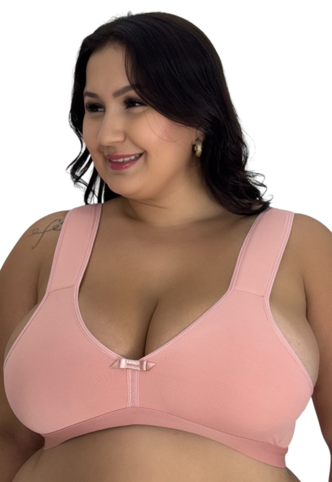 Sutiã Plus Size com Alças Acolchoadas de Espuma Super Reforçado Sustentação Terra e Mar M ao 54 Rosa