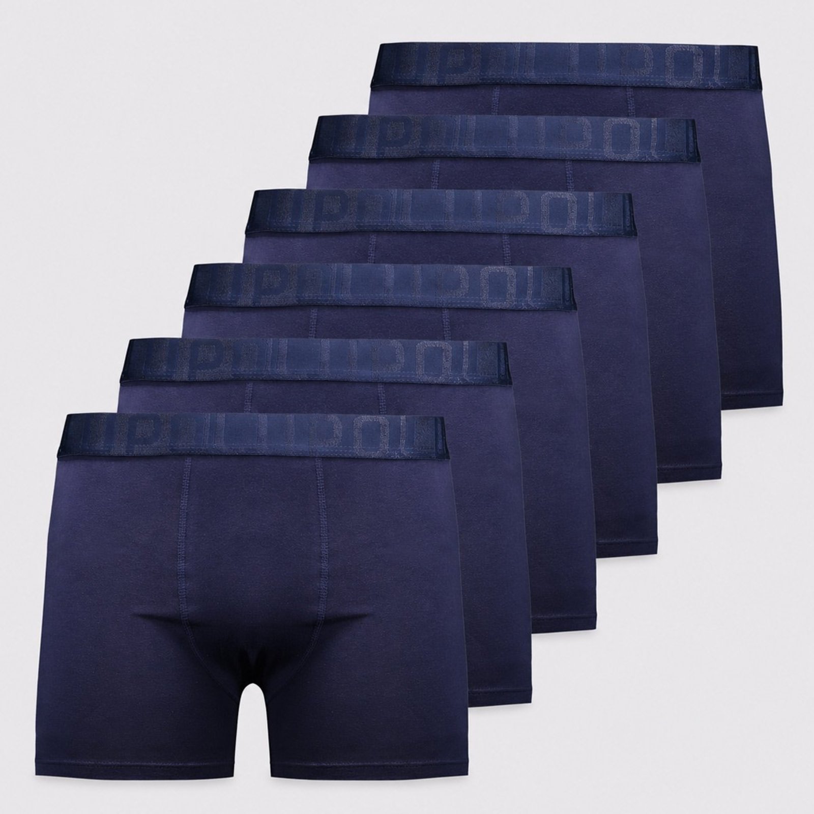 Kit 6 Cuecas Lupo Boxer Elastano Soft Marinho