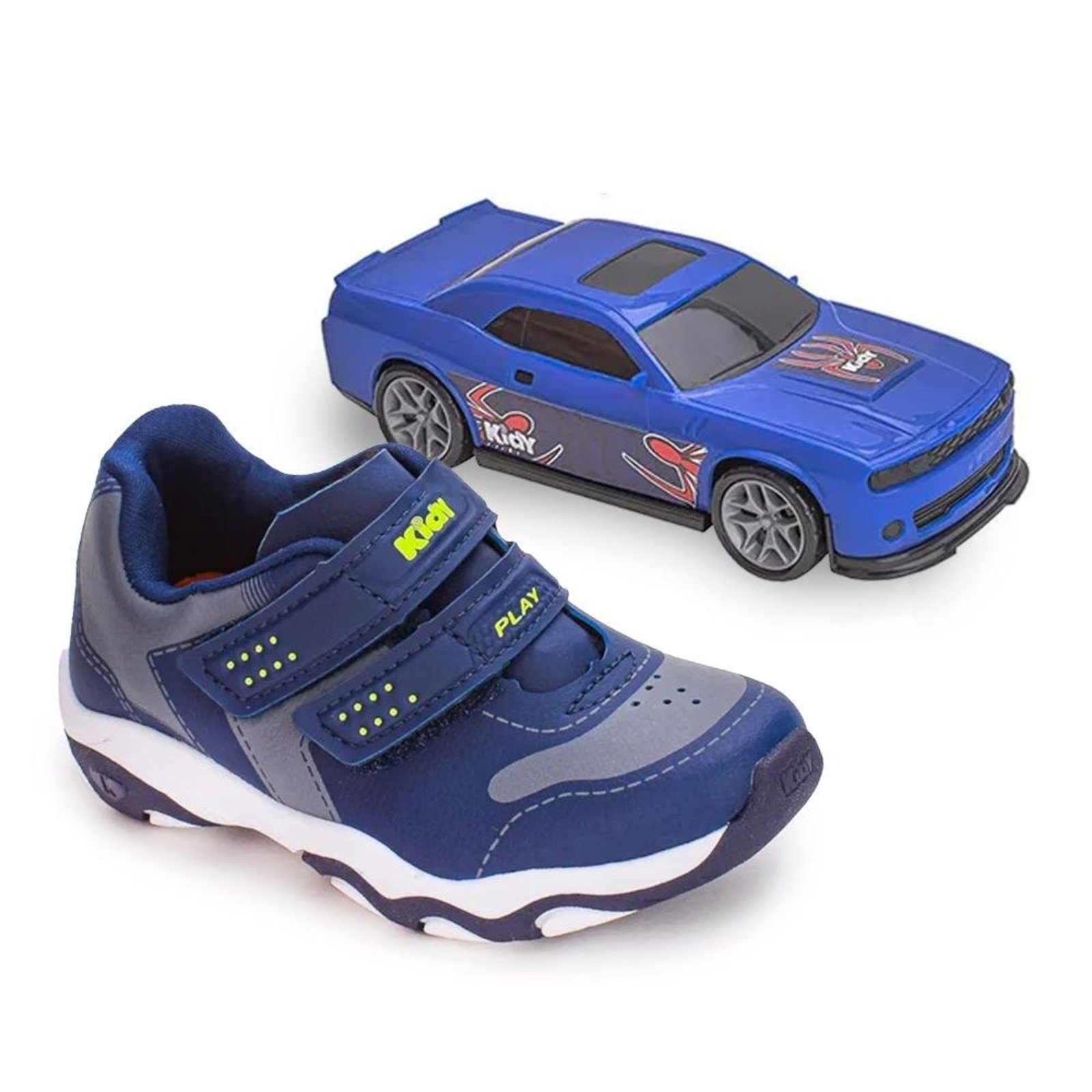 Infantil - Tênis Casual Kidy Play Respitec Com Carrinho Azul