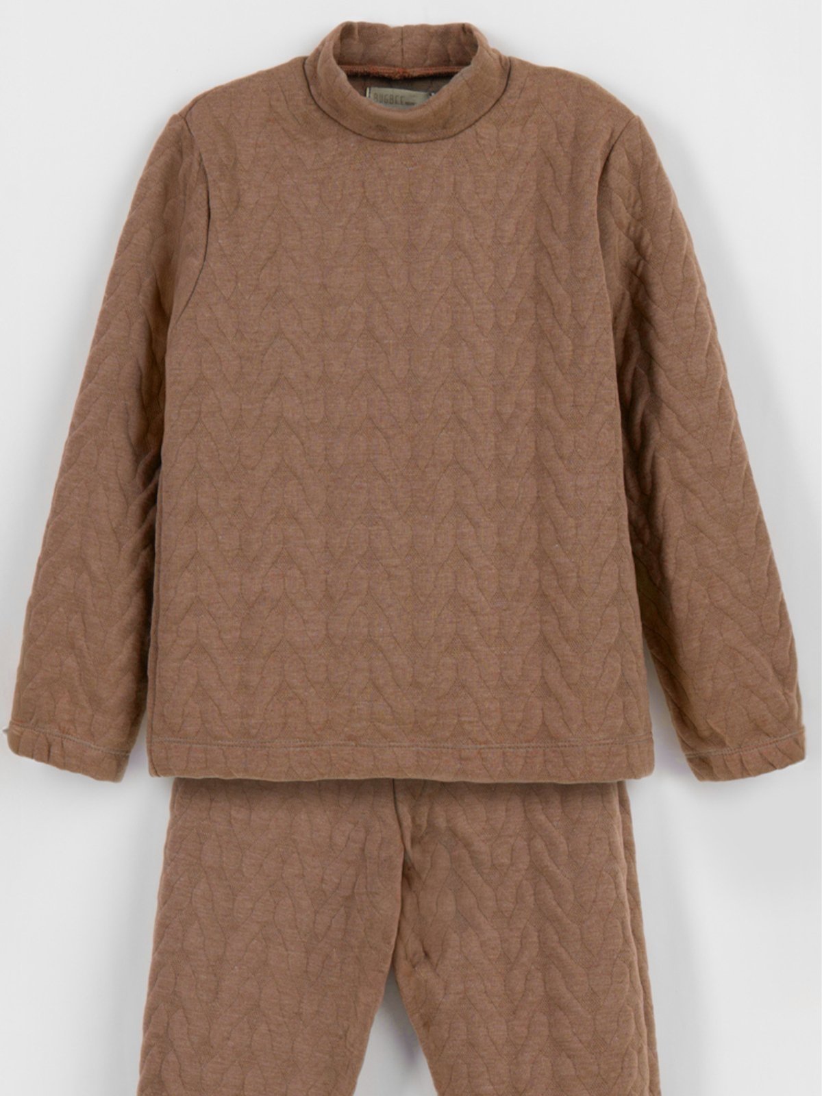 Vista 3 Infantil - Conjunto Bugbee em Malha Texturizada Taupe marrom Bugbee marrom