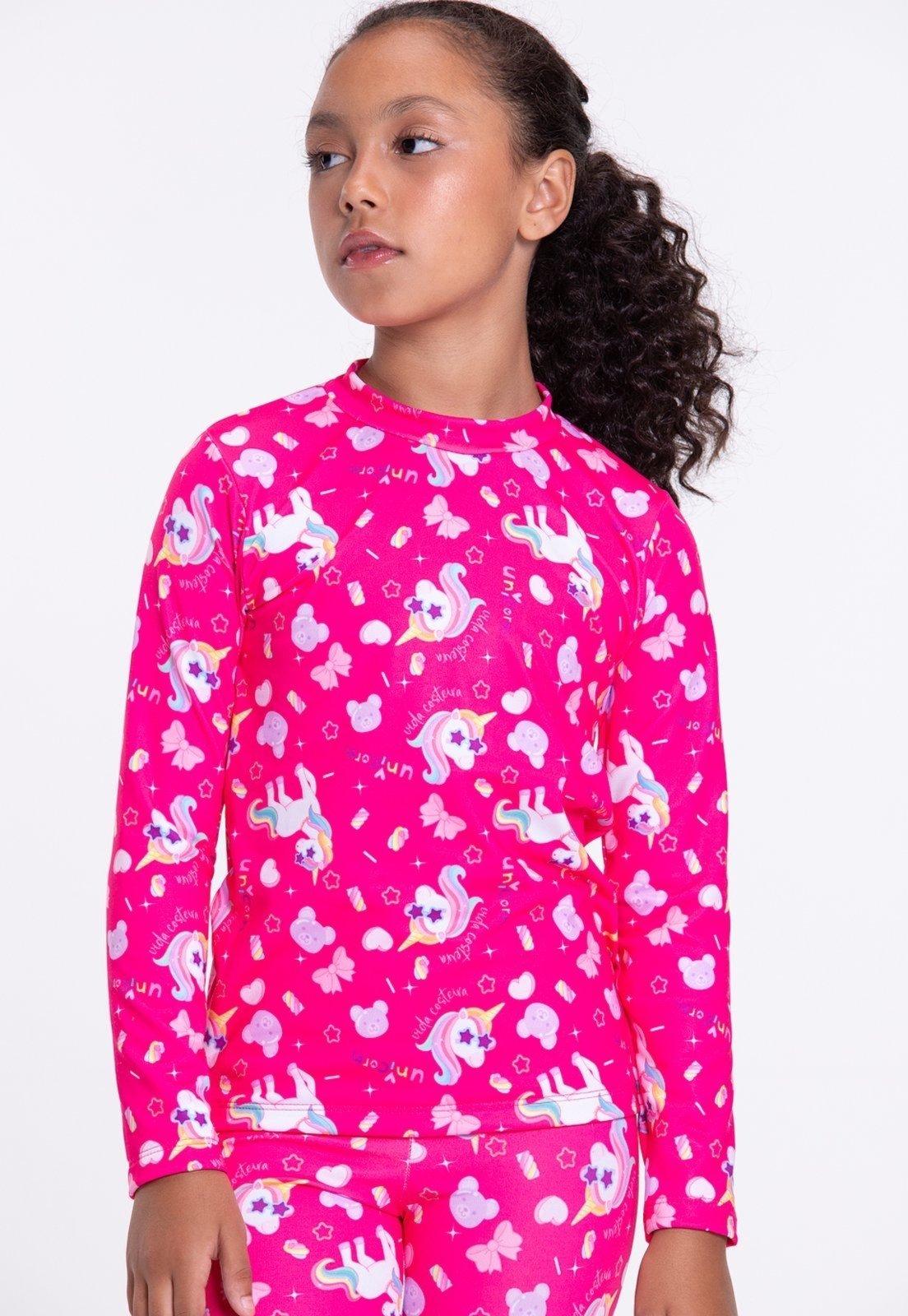 Vista 3 Infantil - Conjunto Térmico Sublimado Unicórnio VIDA COSTEIRA pink VIDA COSTEIRA pink