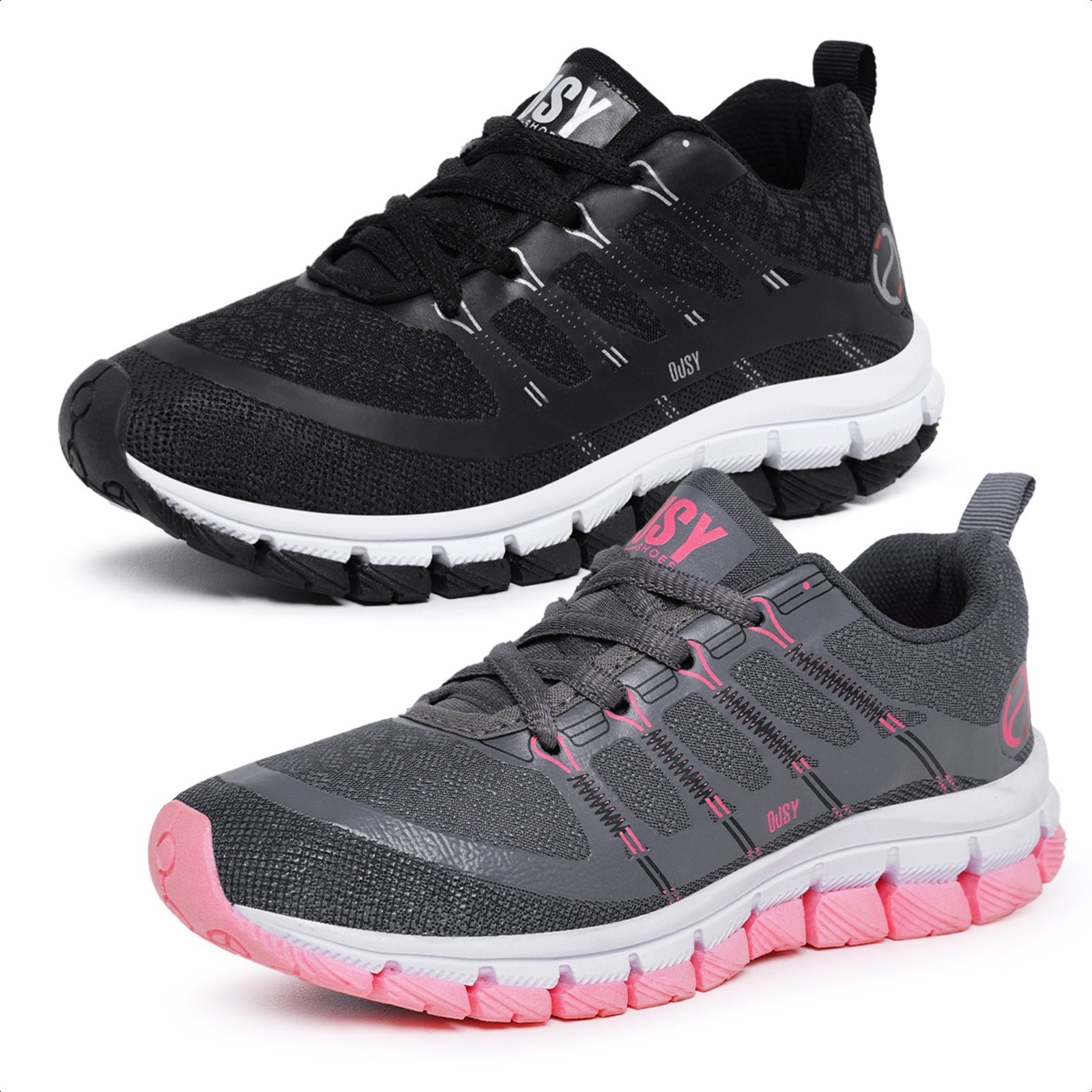 Infantil – Kit 2 Tênis Menina Izabella Helena Esportivo Casual Escola Dia a Dia Passeio Grafite e Preto/Branco