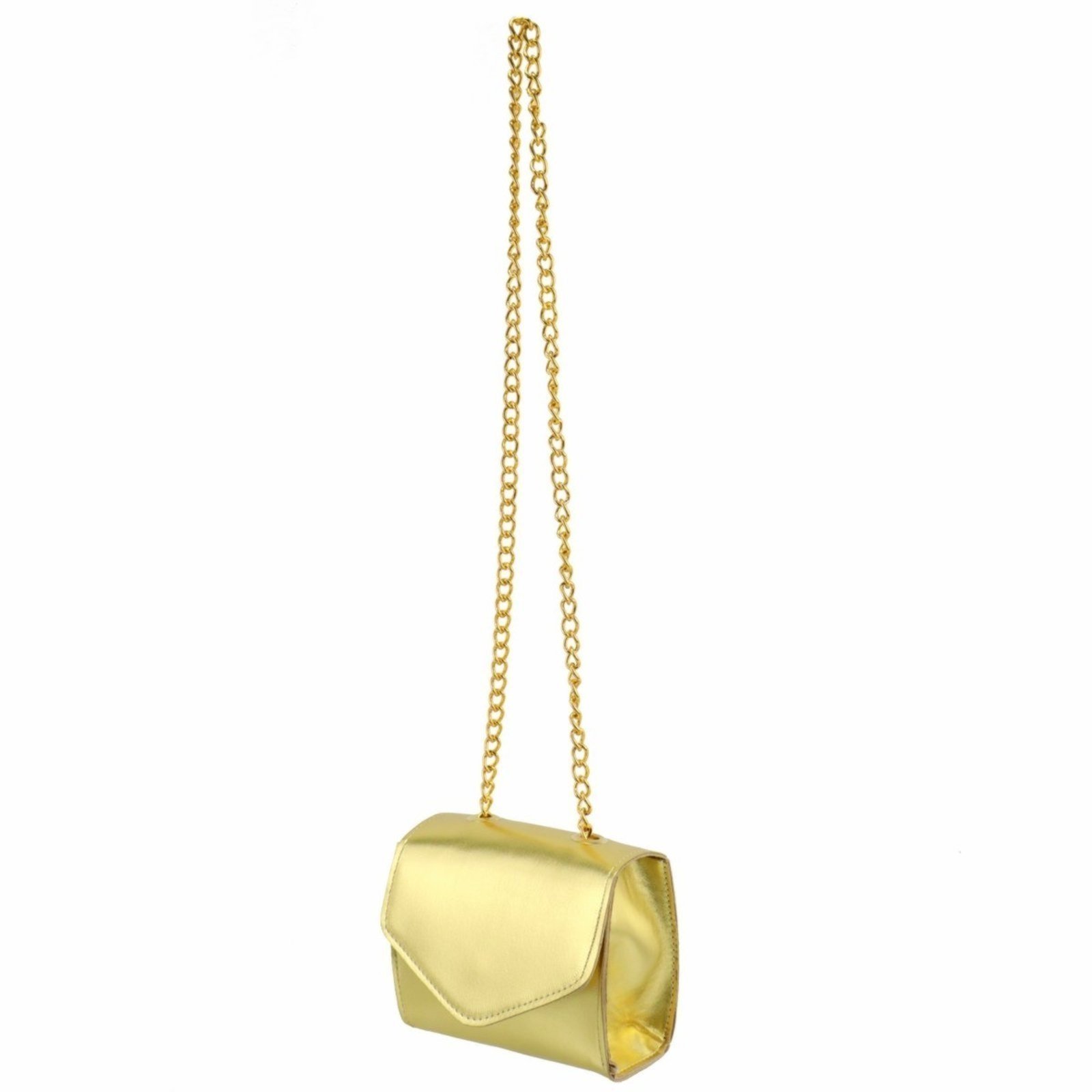 Vista 3 Bolsa Feminina Pequena Lavini Metalizada de Alça Corrente Dourada Lavini Shoes dourado Lavini Shoes dourado