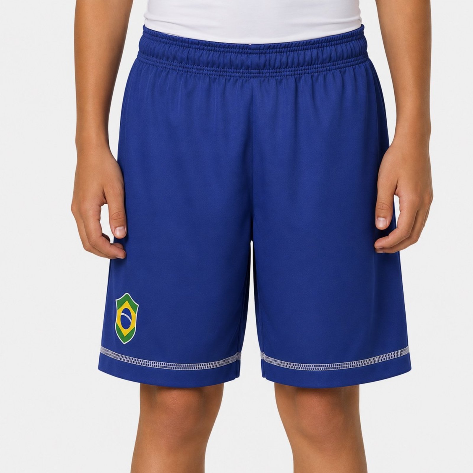 Bermuda Brasil Castanha Juvenil Azul
