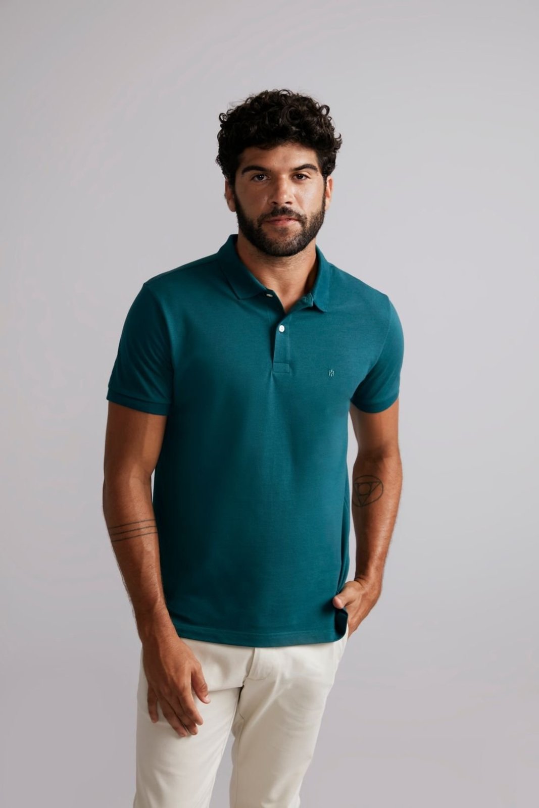 HIGHSTIL Camisa Polo Piquet Premium Slim Fit - Verde Floresta