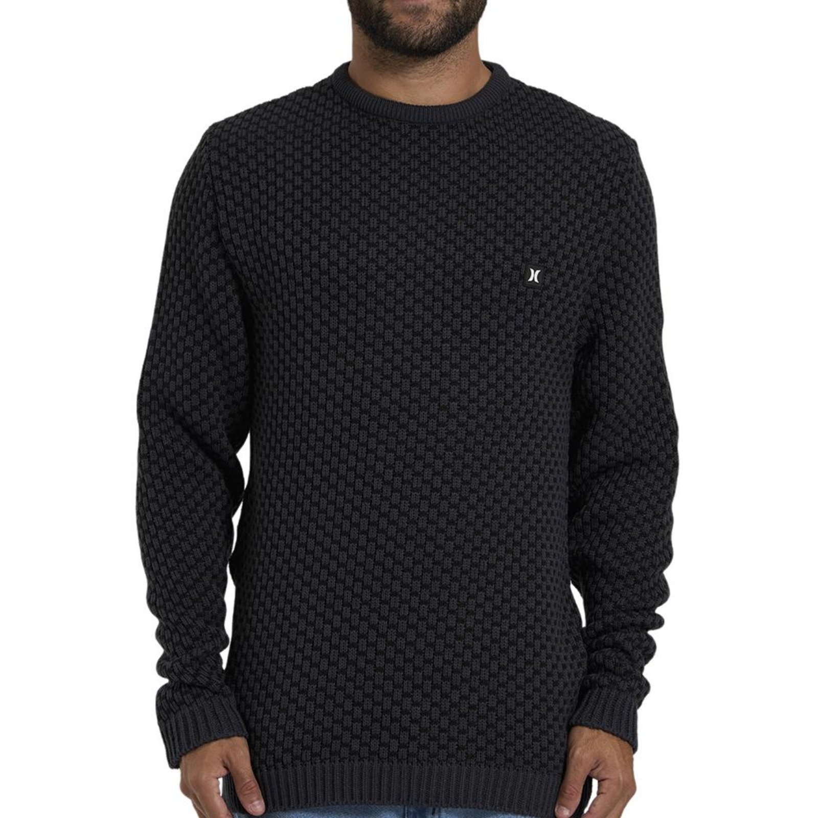 Camiseta Hurley Manga Longa Retilinea Colmeia WT26 Chumbo