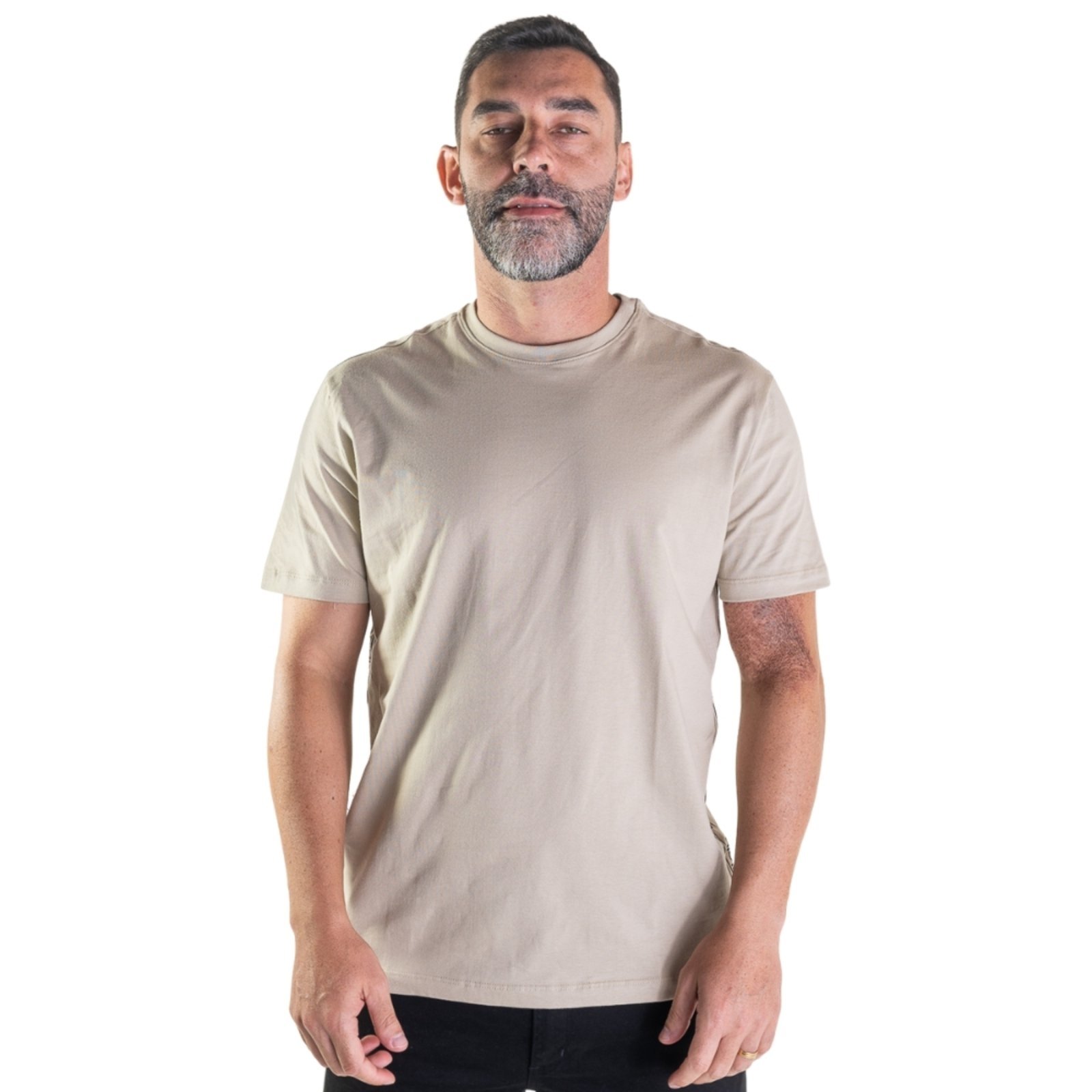 Camiseta Calvin Klein Logo Lateral Khaki