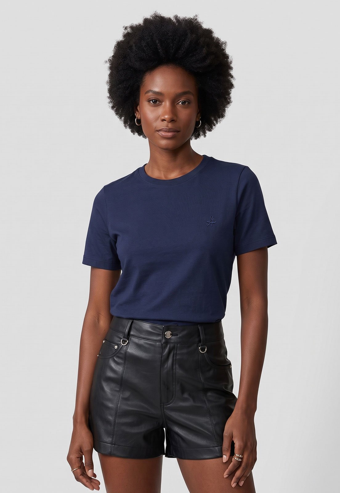 Camiseta Feminina Lança Perfume Azul Marinho