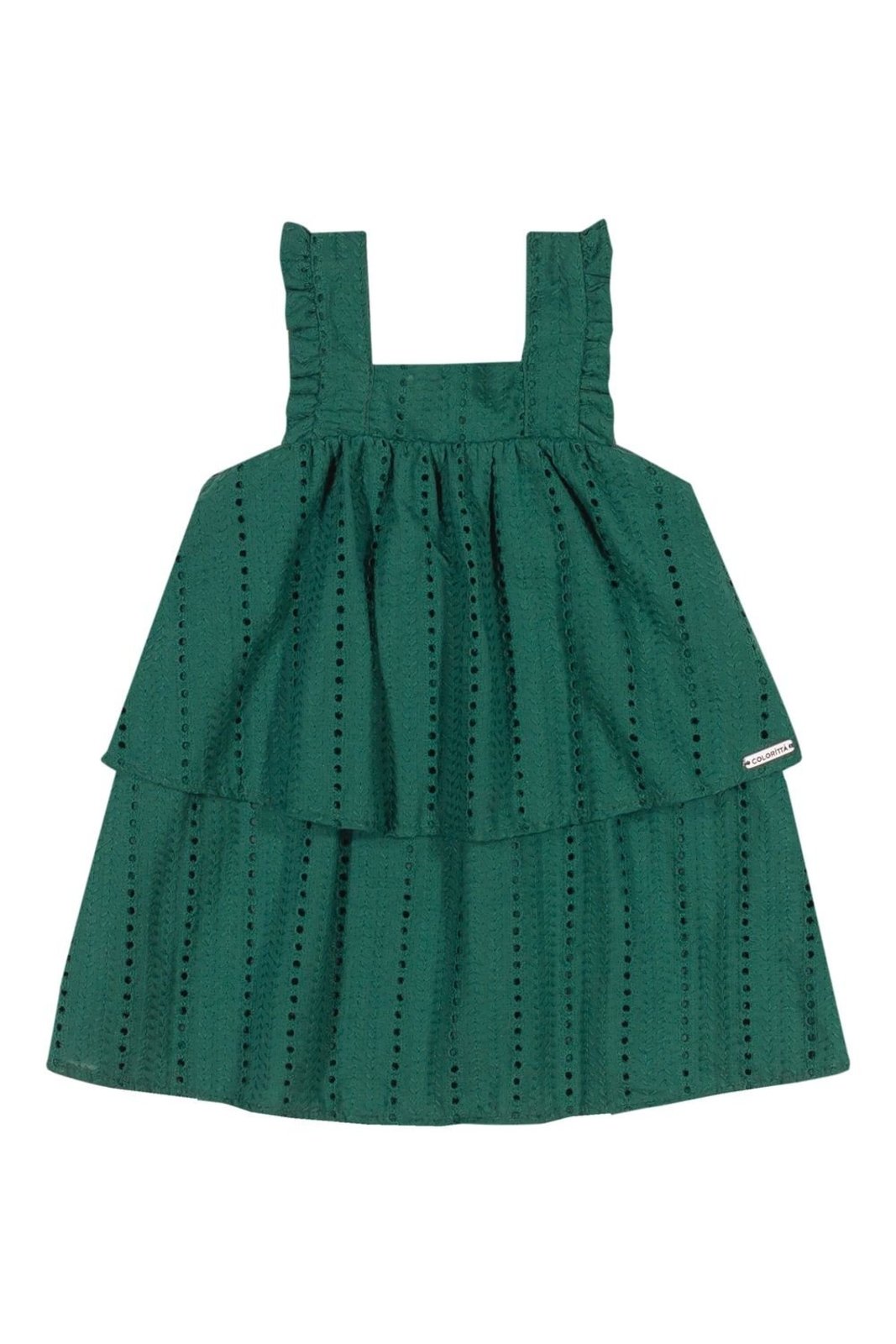 Infantil - Vestido Menina Tecido Bordado Colorittá Verde