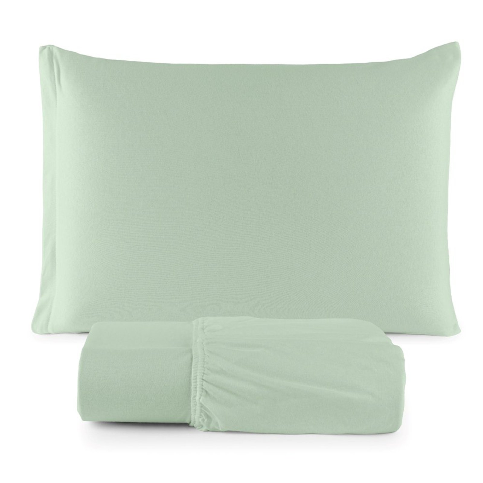 Jogo de Cama Lençol Sereno Solteiro em Malha Algodão 2 Peças - Verde - 100% Algodão