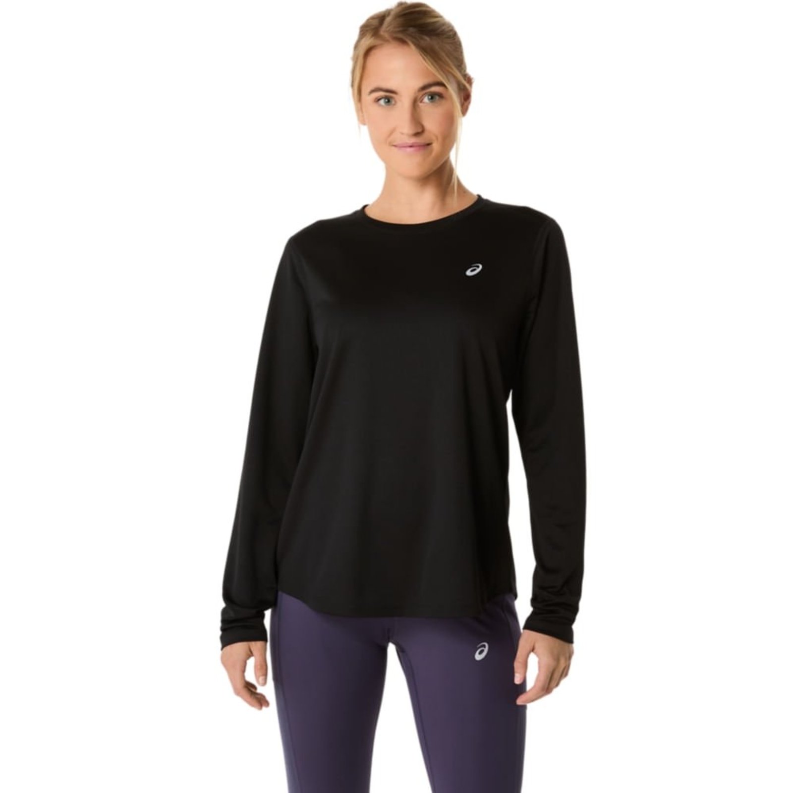 Camiseta ASICS Manga Longa Silver - Feminino - Preto