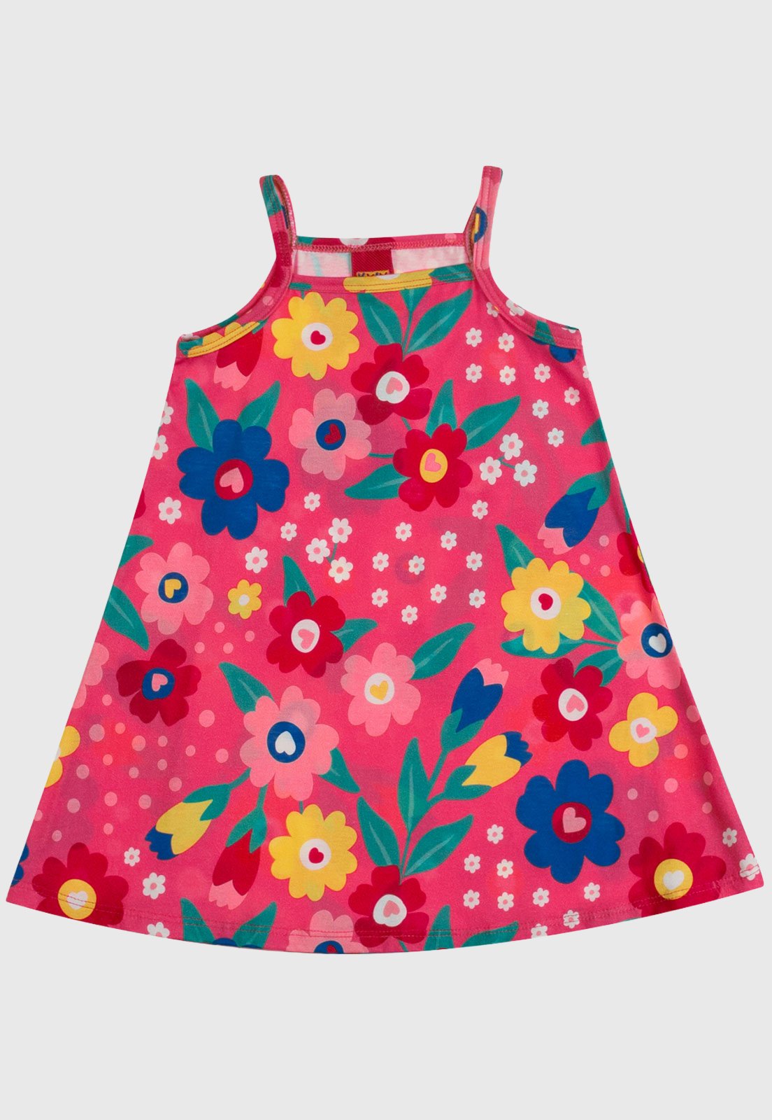 Infantil - Vestido Kyly Alças Finas Floral Rosa