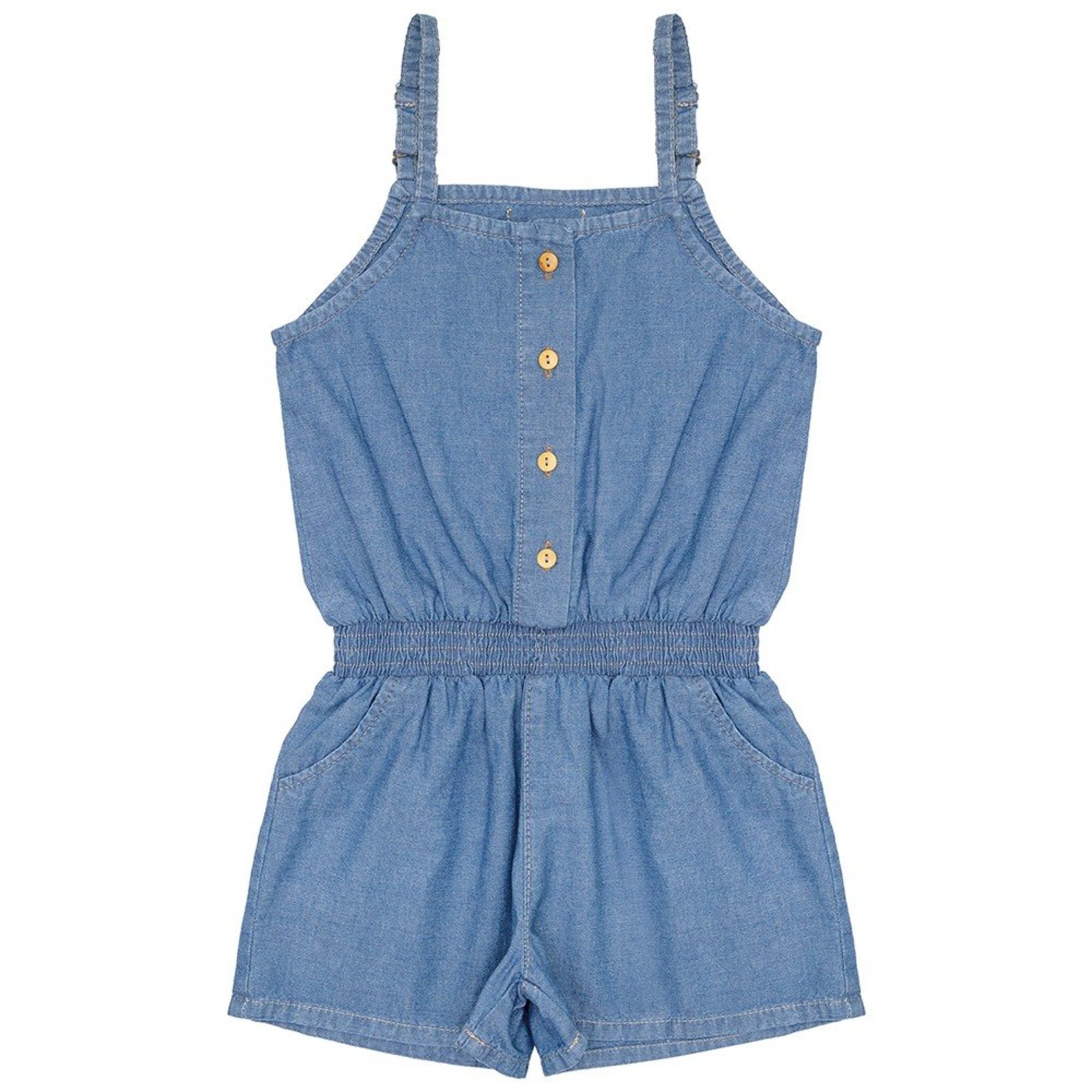 Infantil - Macacão Look Jeans Curto Jeans