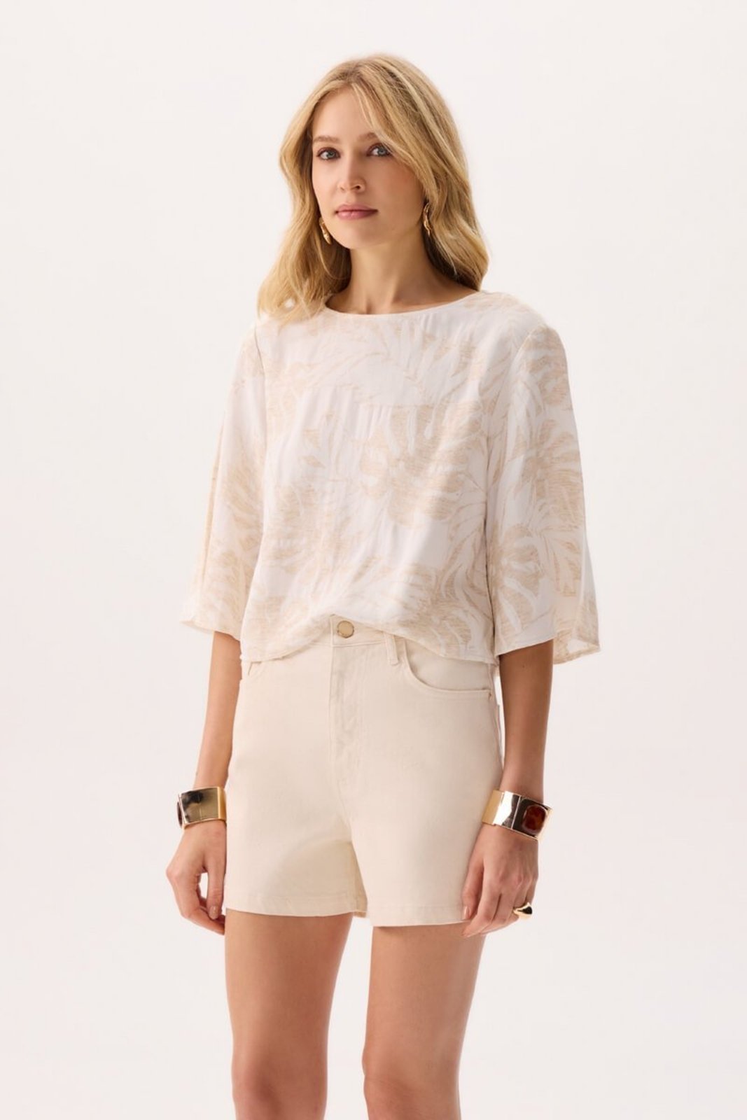 Shorts Mom Feminino Flor de Lis