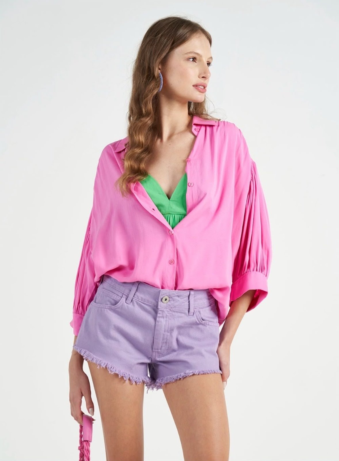 Camisa Relax Oversized Colcci Rosa