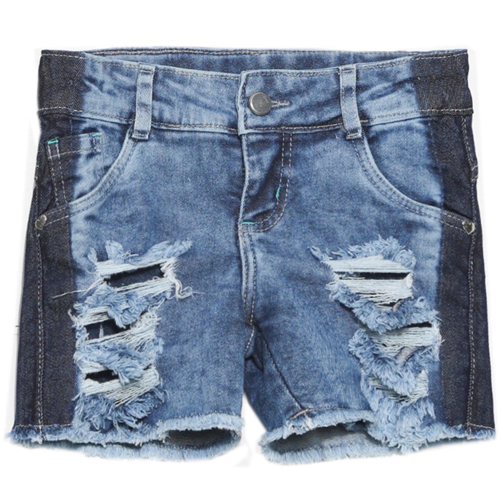 Infantil – Shorts Juvenil Look Jeans Detonado Jeans