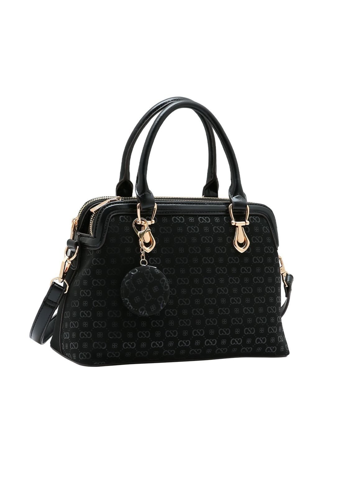 Bolsa Feminina Chenson Relevo Monograma Mão 3485432 Preto