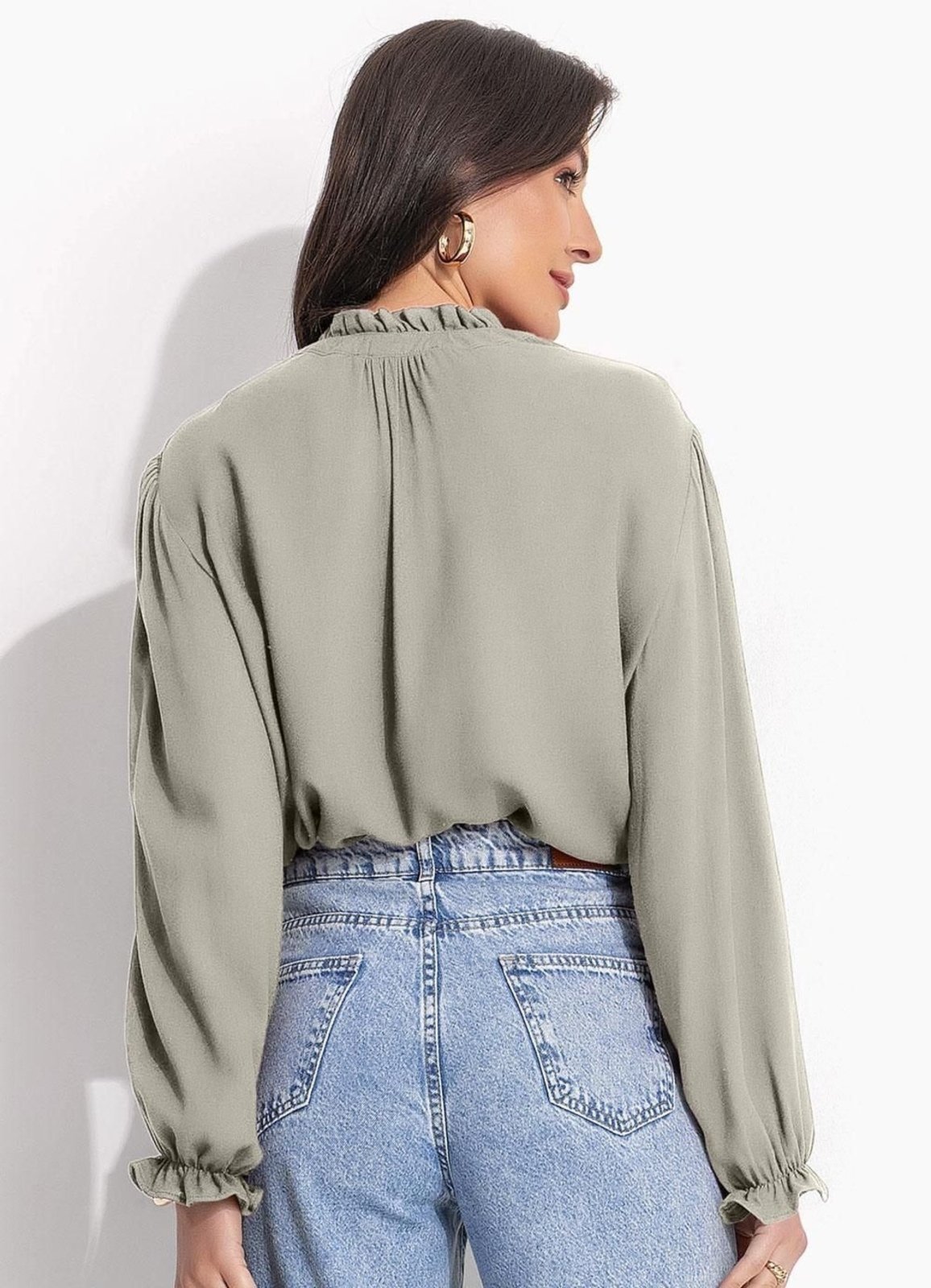Vista 3 Blusa Em Viscose Plana Quintess preto Quintess preto